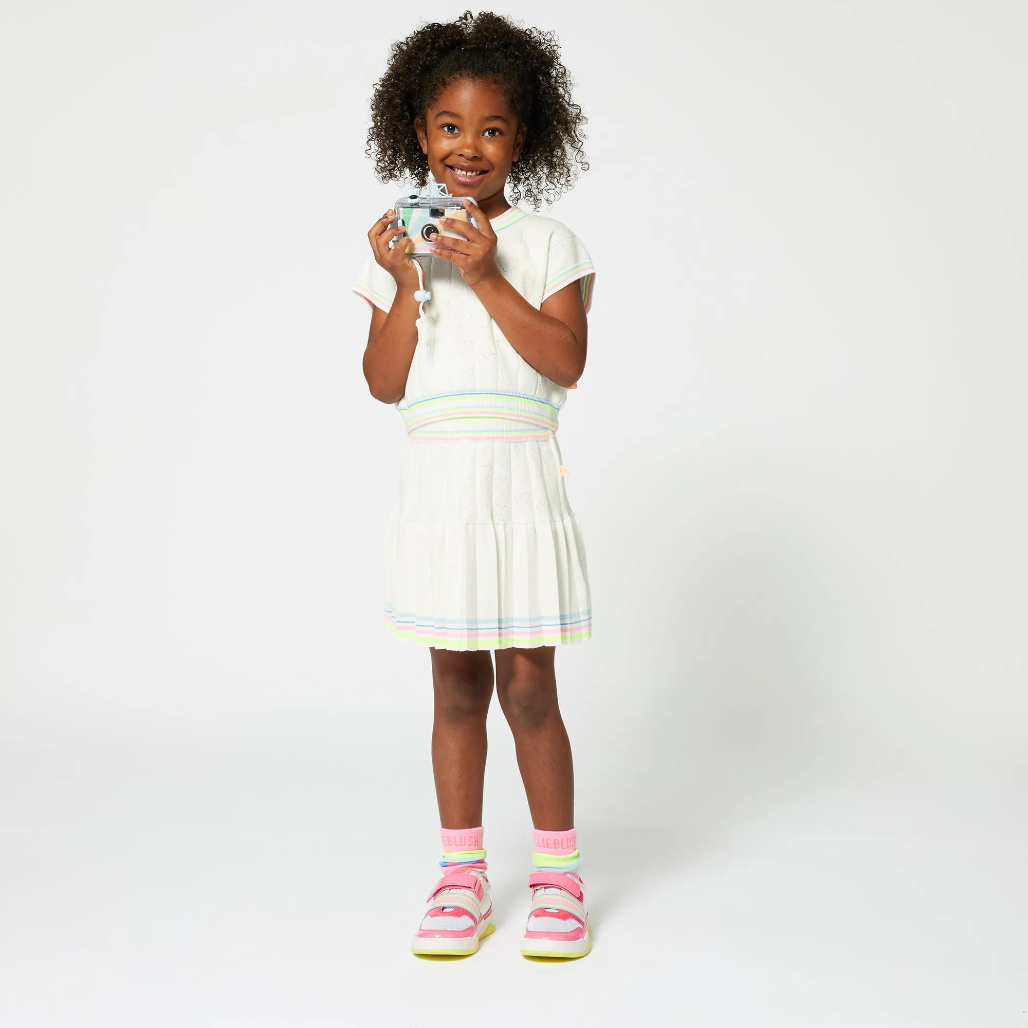 Girls Ivory Short Sleeve Sweater