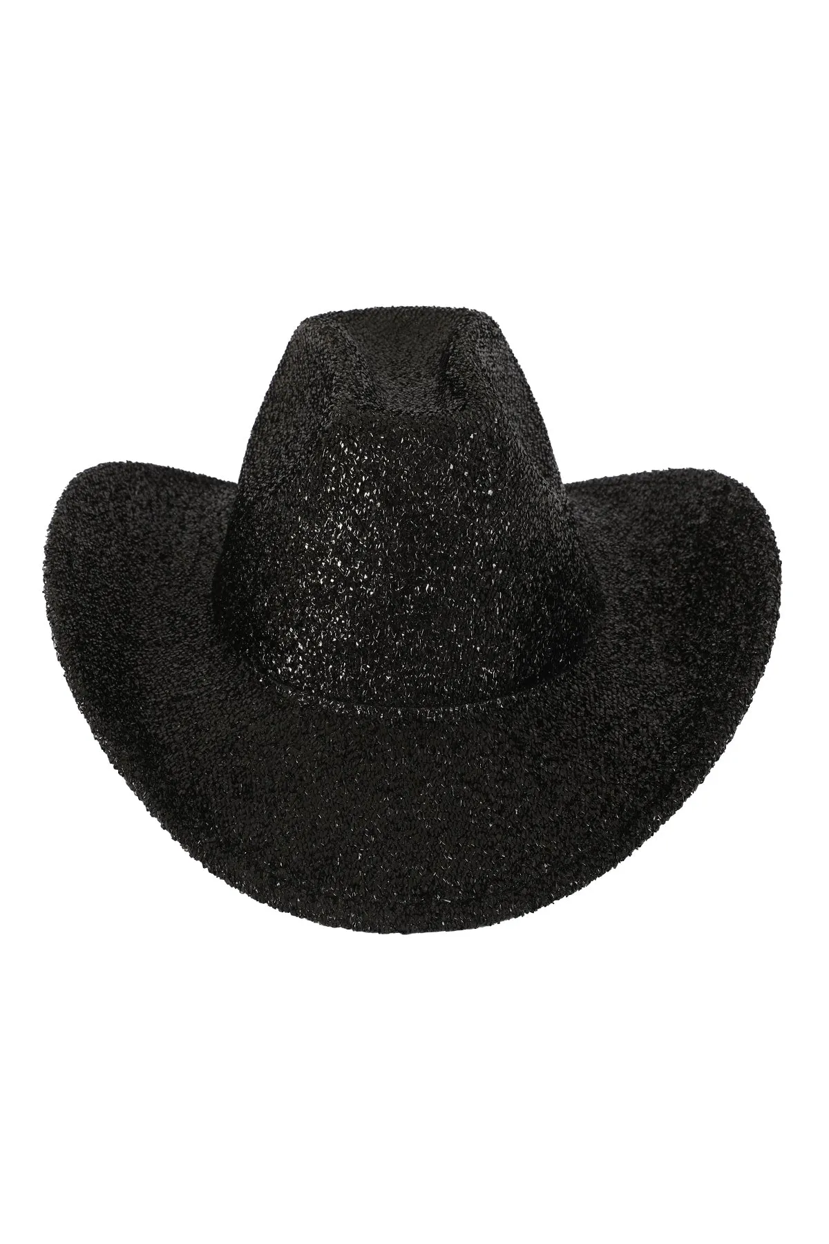 Glitter Solid Color Fedora Hat Black - Pack of 6