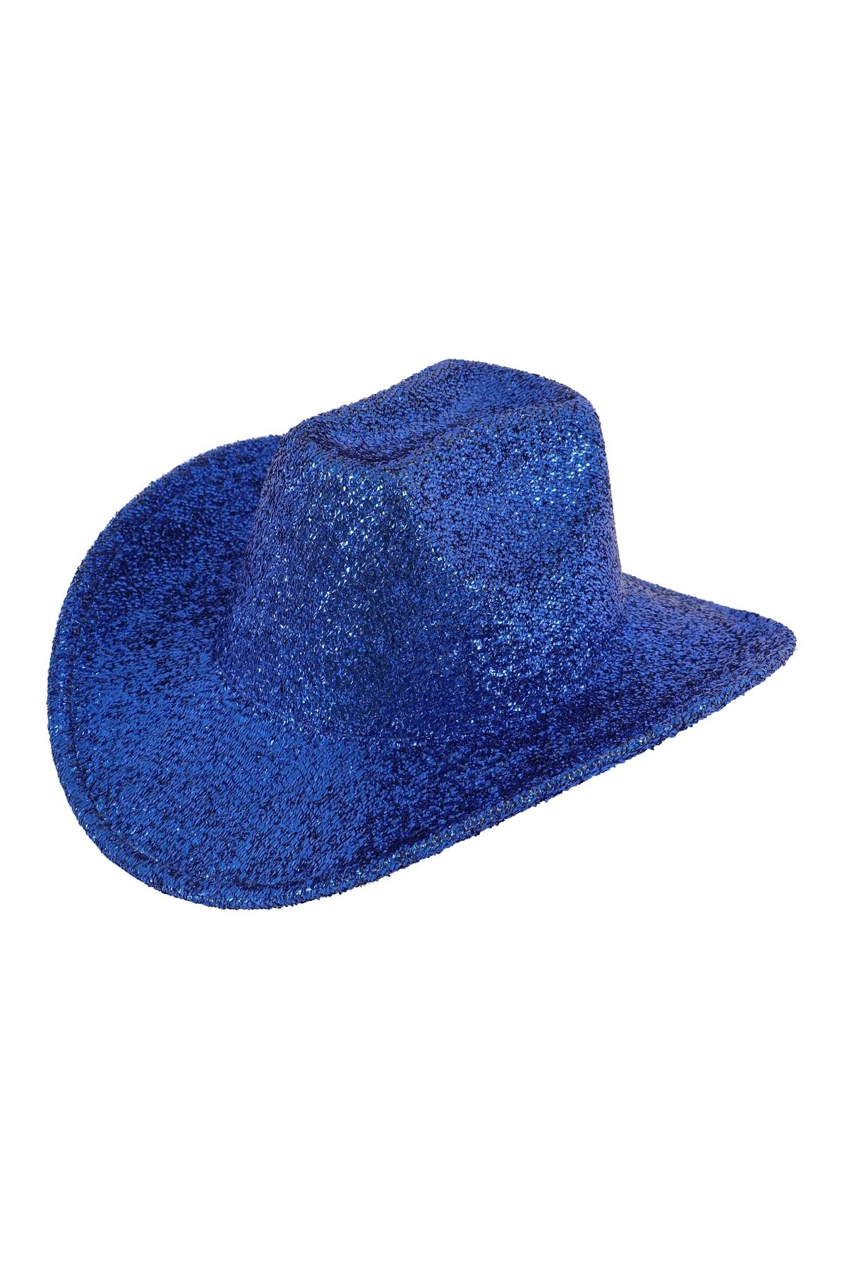 Glitter Solid Color Fedora Hat Sapphire  - Pack of 6
