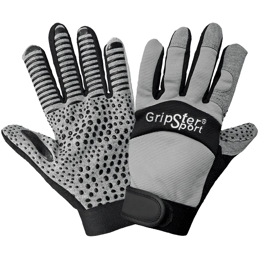 Global Glove & Safety SG9003 Gripster® Sport Synthetic Leather Palm Performance Mechanics Style Gloves, Silicone Patterned Palm, Spandex Back