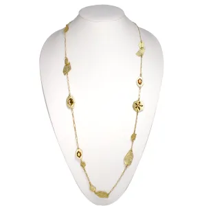 GOLD AND YELLOW CRYSTAL  NECKLACES #252GD1401 (10A1/7A3)