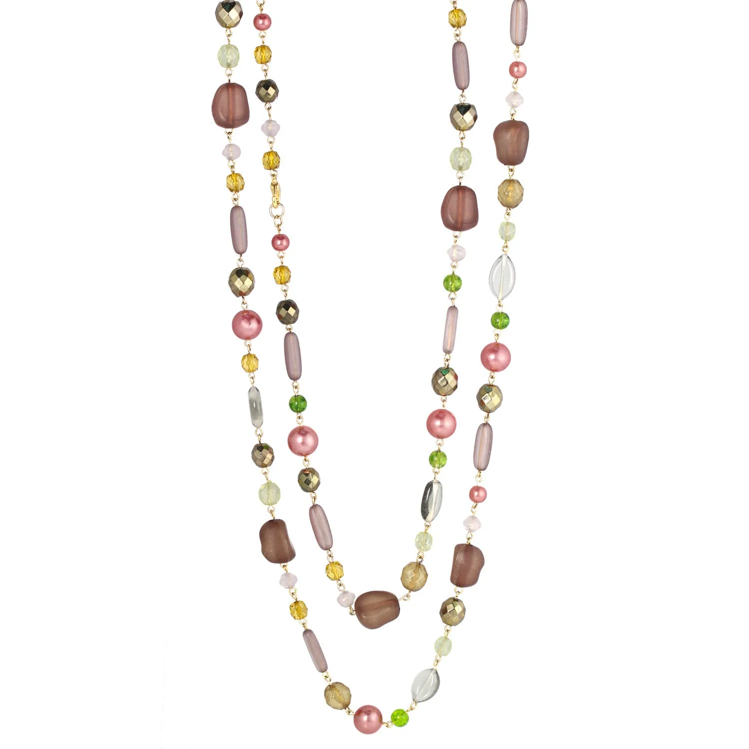 GOLD BEADS  NECKLACES #N12733 GLD GRN (TD2)