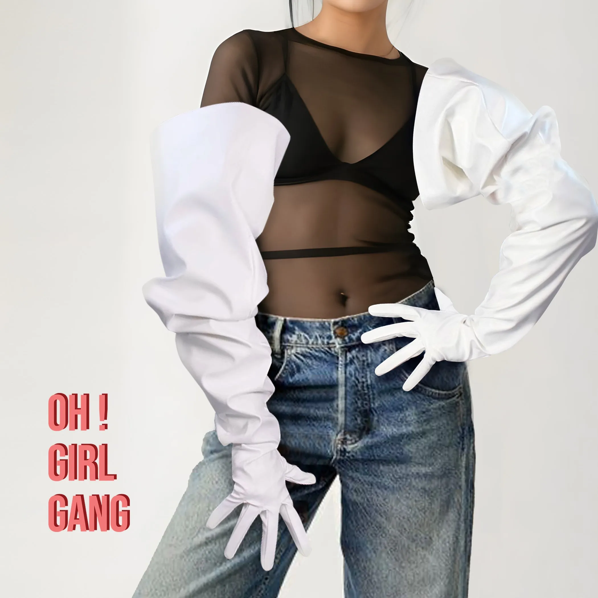 Gold Big Sleeves statement gloves, Oversized