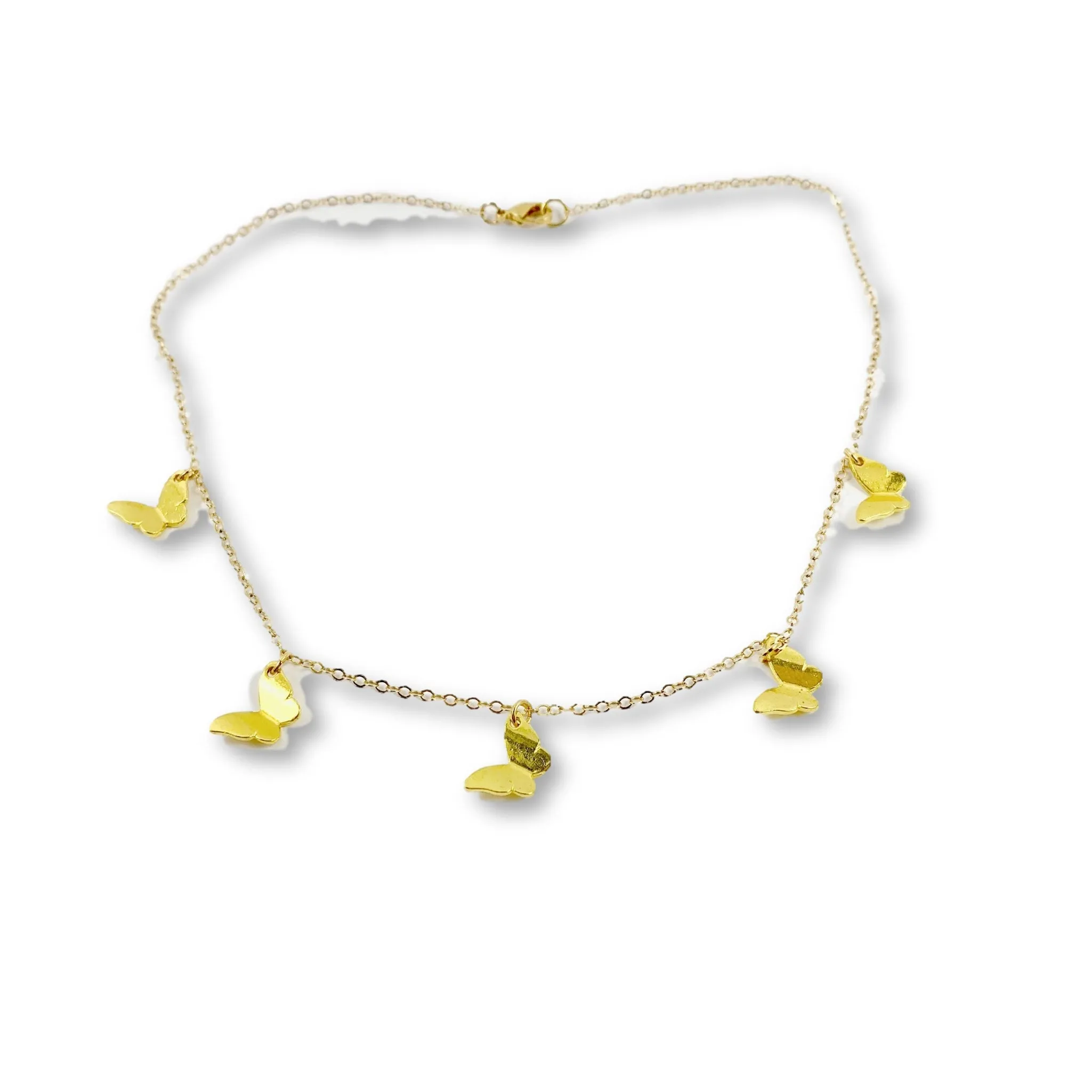 Gold Butterfly Choker 14K Gold Necklace