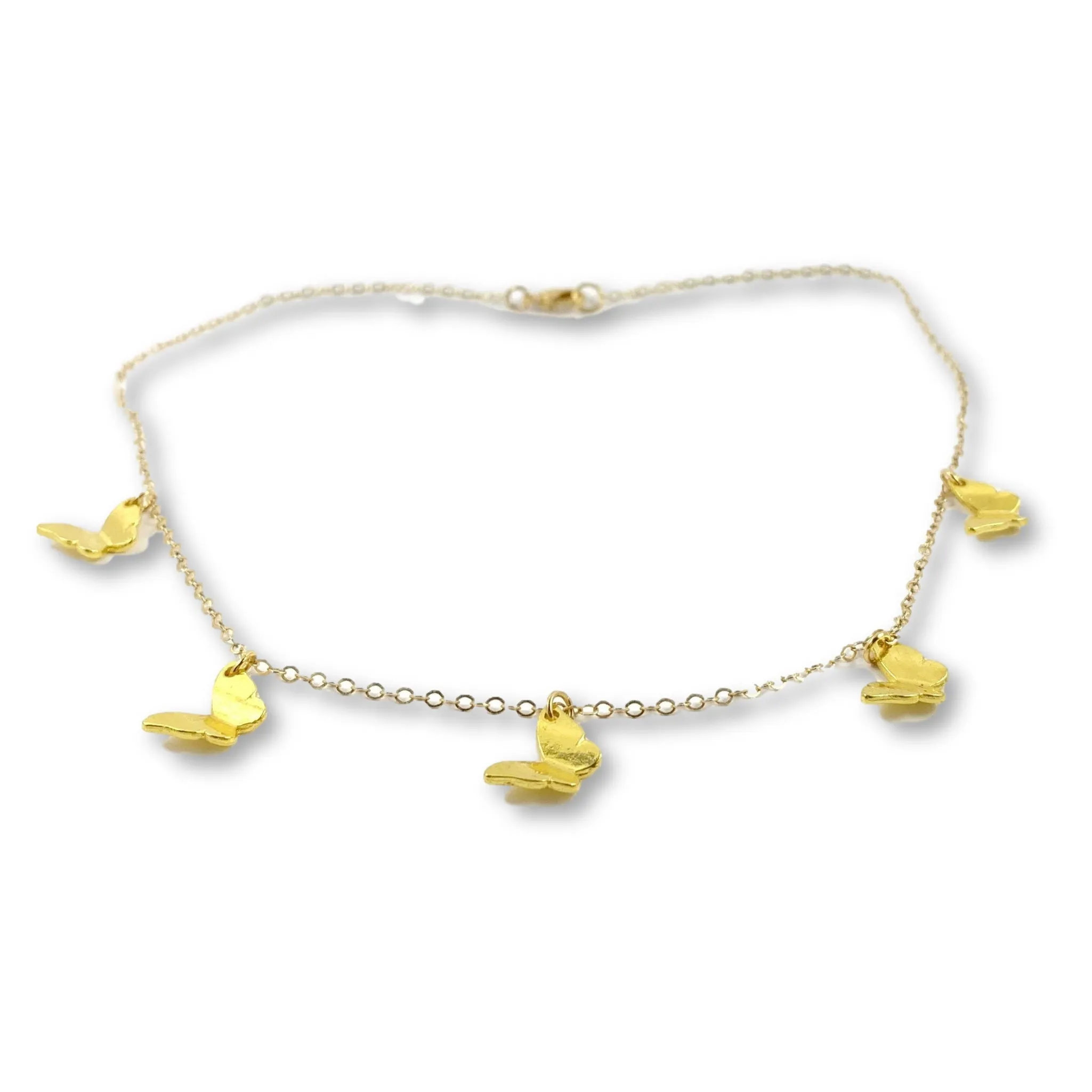 Gold Butterfly Choker 14K Gold Necklace