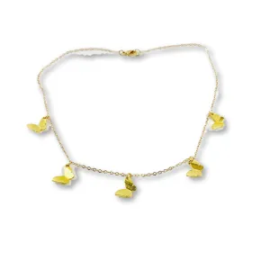 Gold Butterfly Choker 14K Gold Necklace