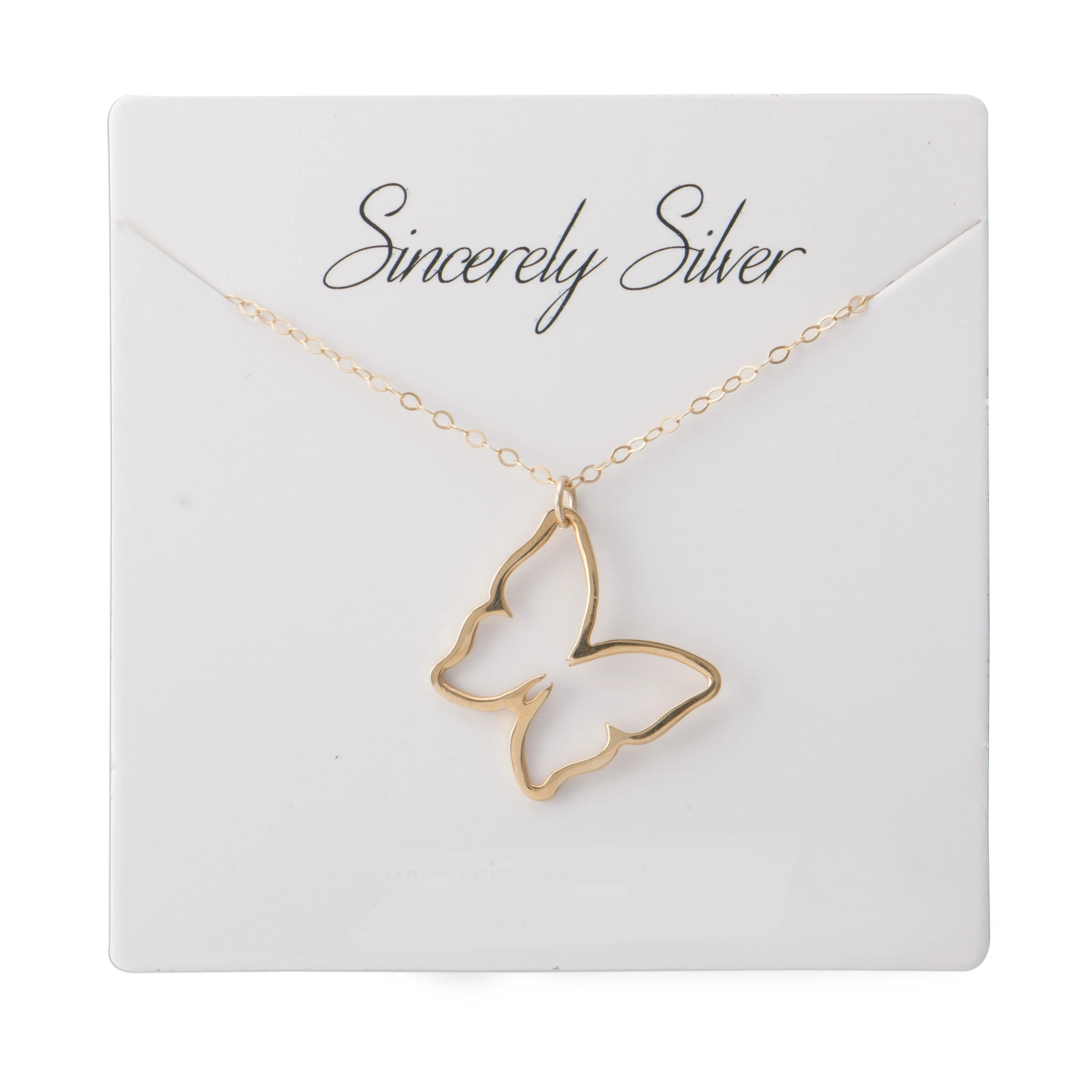 Gold Butterfly Pendant Necklace