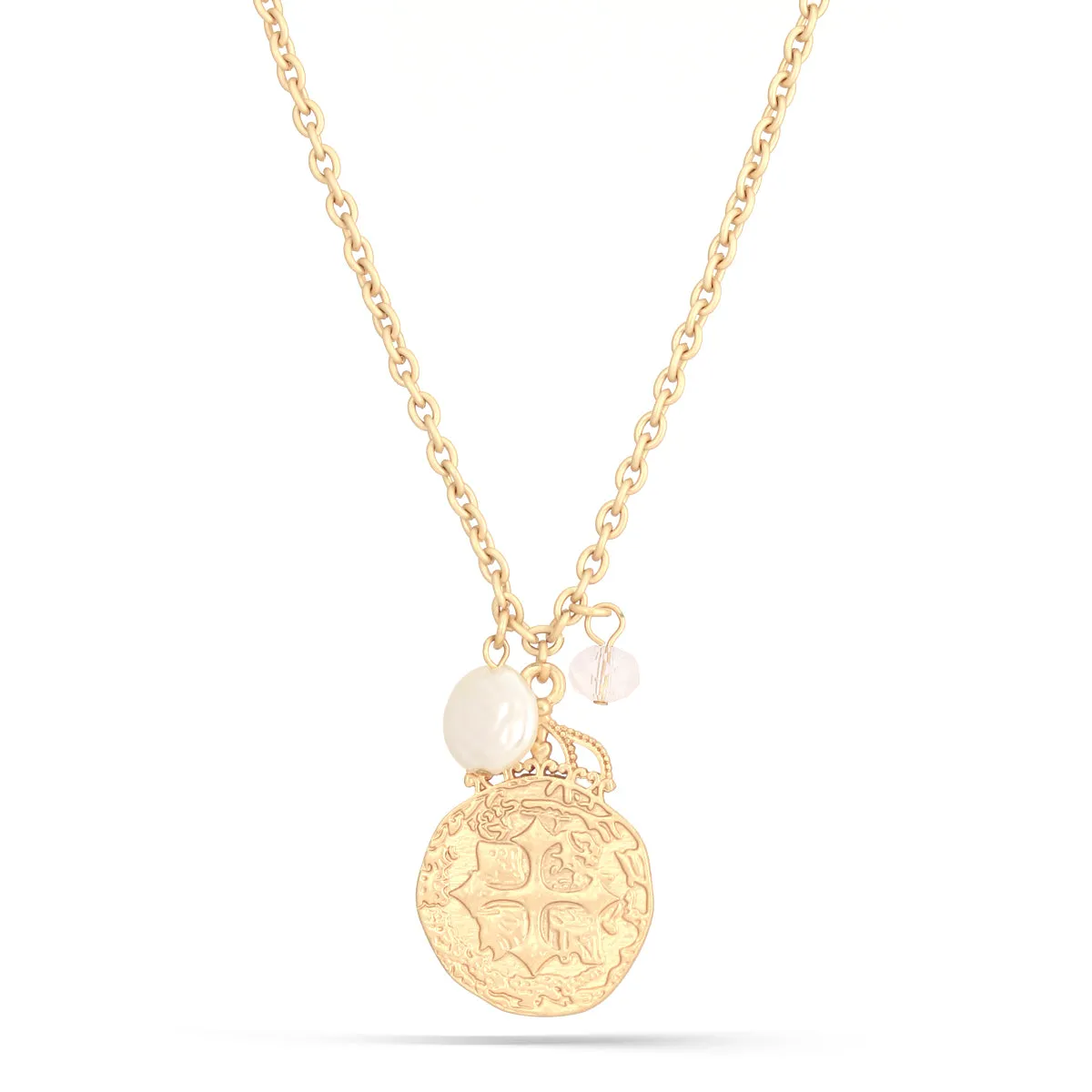 GOLD CROSS TASSEL NECKLACES #SC38196 (QE1)