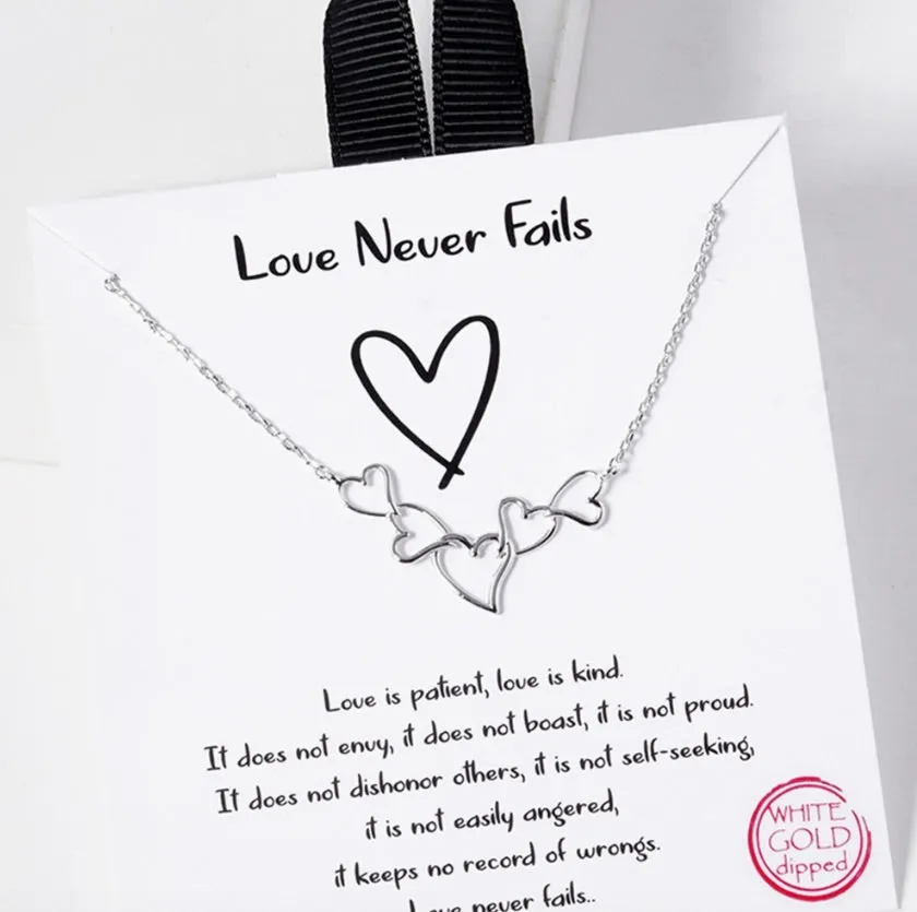Gold Dipped Linked Hearts Necklaces-RH