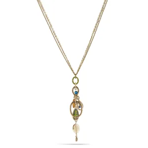 GOLD GREEN BLUE CITRINE CRYSTAL  NECKLACES #226GN1501 (1B13/10C2)
