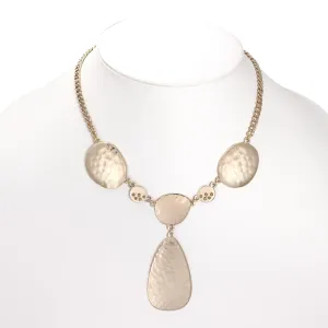 GOLD HAMMERED TEARDROP EARRINGS AND NECKLACE #SCE41727G (BB8/BE12)