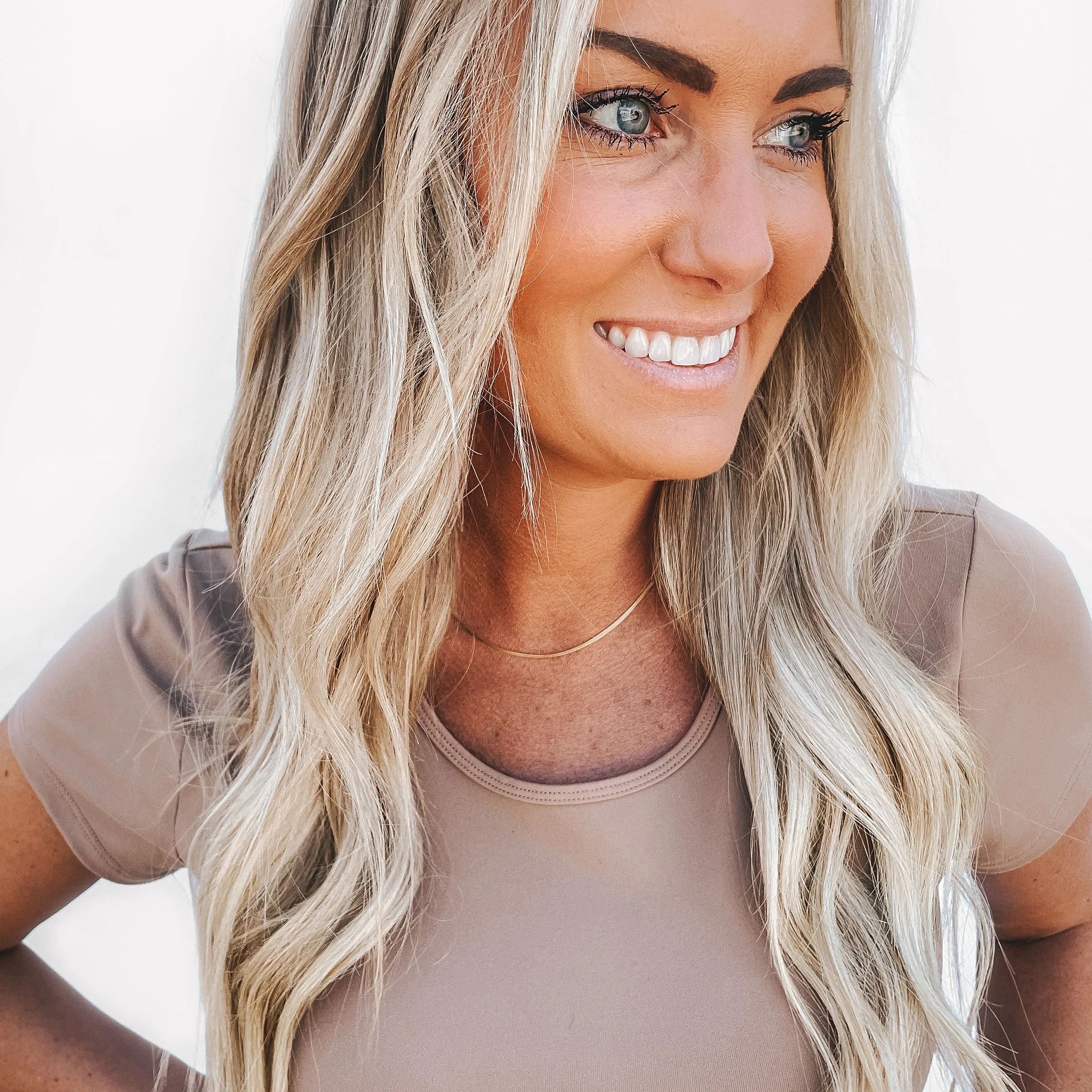Gold Herringbone Chain Necklace