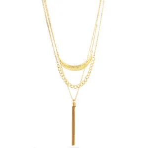 GOLD LAYERED  NECKLACES #SQ704 (MG15)