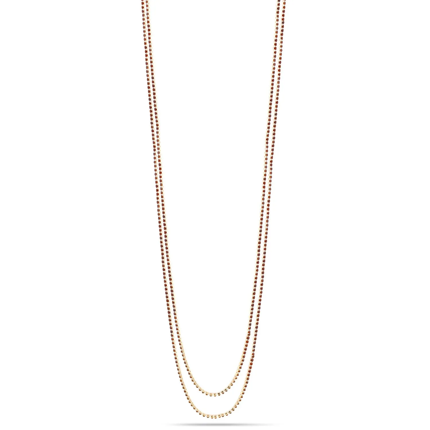 GOLD RED RHINESTIONES LONG  NECKLACES #SWR-CP6911 SIAM (EG8)
