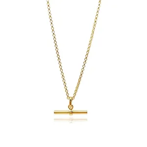 Gold T bar Chain Necklace