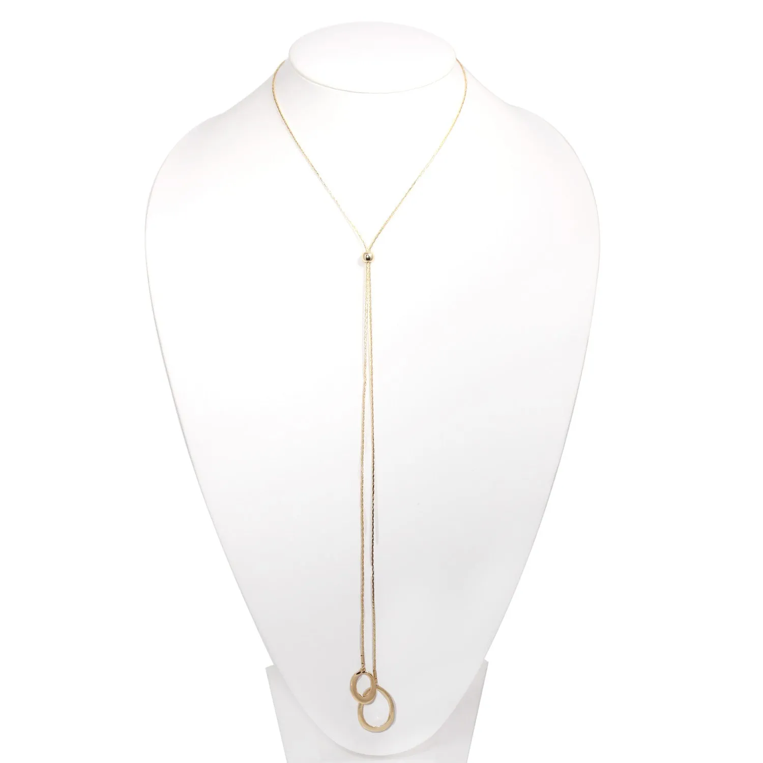 GOLD TEARDROP TASSEL  NECKLACE #SWKK-3377GLD