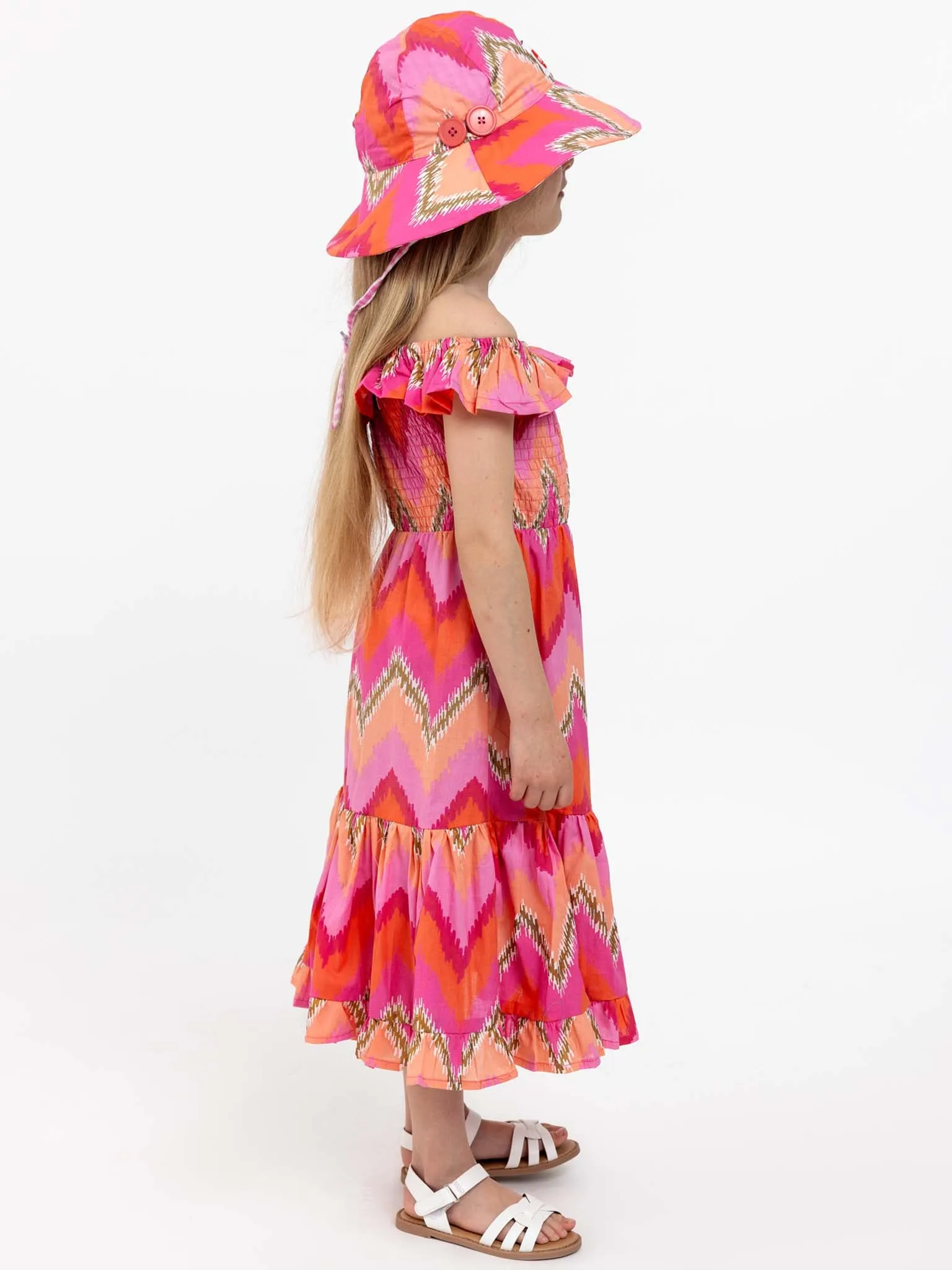 Golden Ikat Garden Party Dress