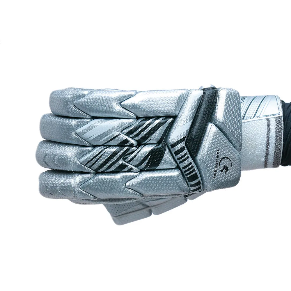 Gortonshire Armour Silver Cricket Batting Gloves Mens Size