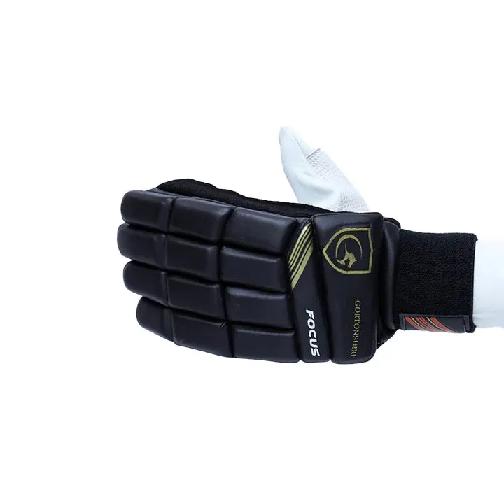 Gortonshire Focus Black Cricket Batting Gloves Mens Size