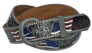 GPB162  1 1/2" US Flag Grey Belt