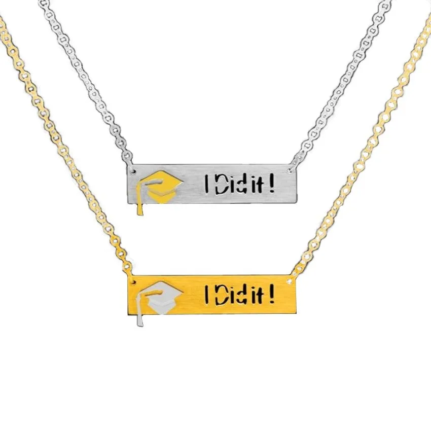 Graduation Hat with I Did It Statement Necklace