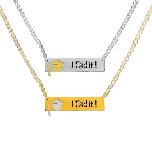 Graduation Hat with I Did It Statement Necklace