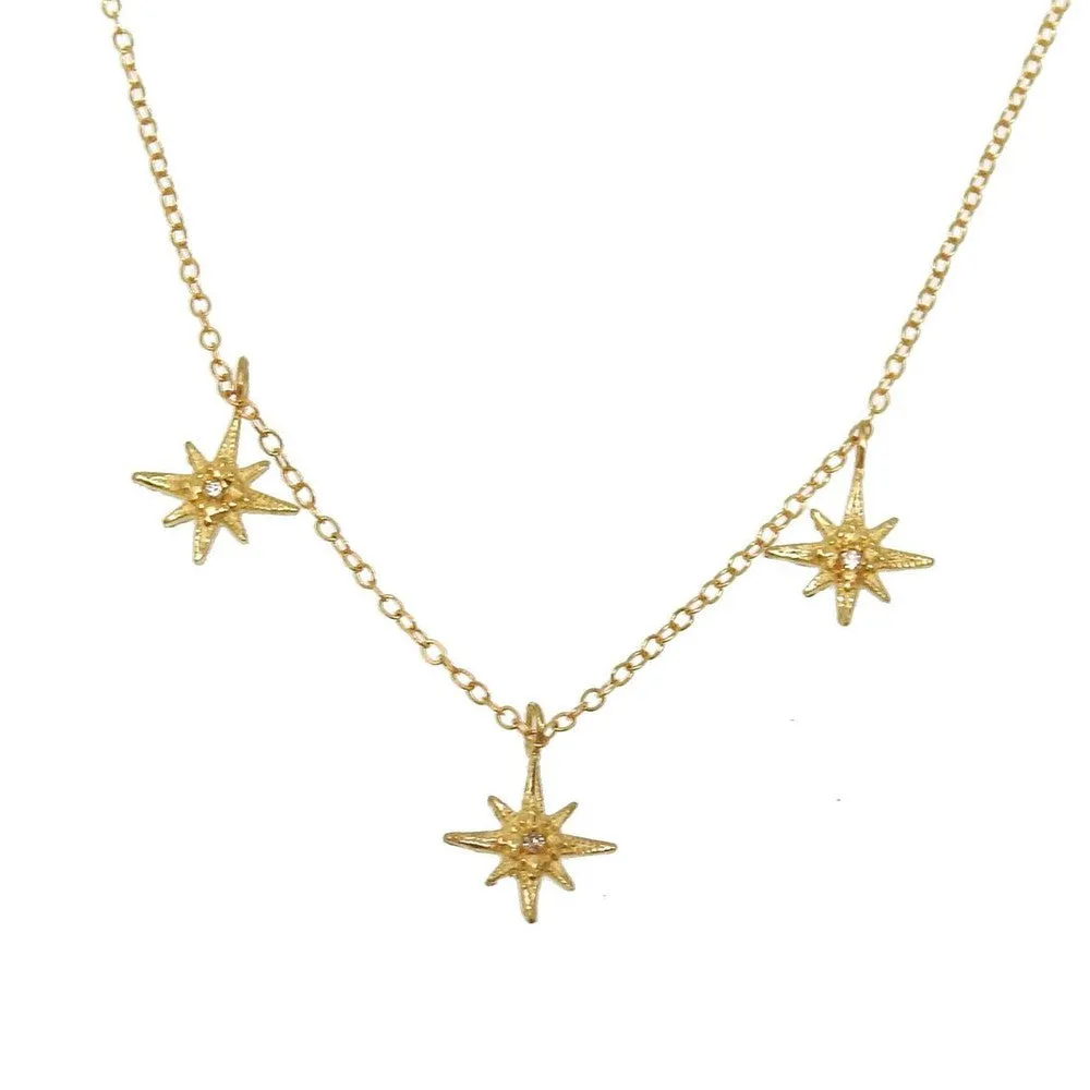 Gratitude star Necklace with Diamonds