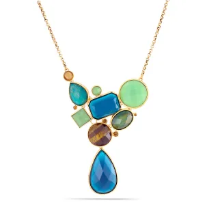 GREEN AND TIGER'S EYE STONE  NECKLACES #197GN1301 (2E2)