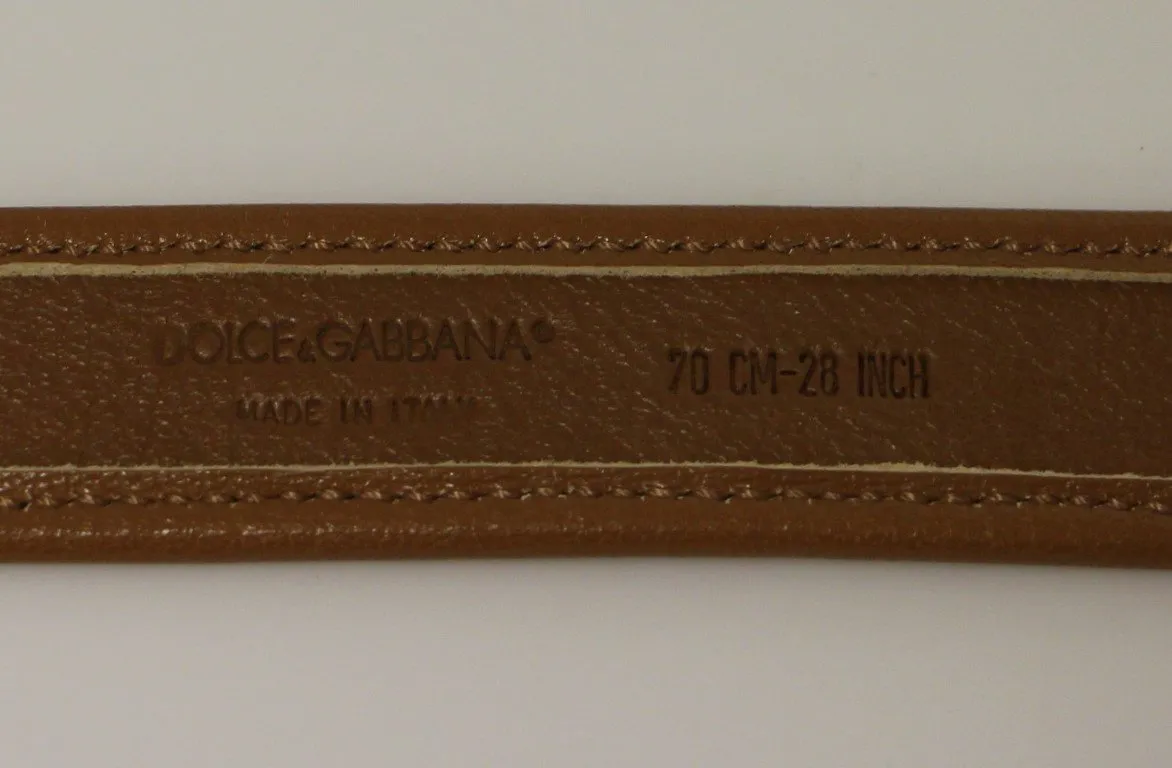 Green Leopard Leather Logo Belt