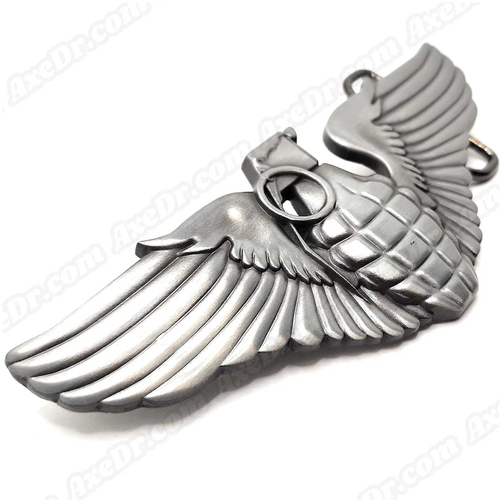Grenade with Angel Wings Belt Buckle