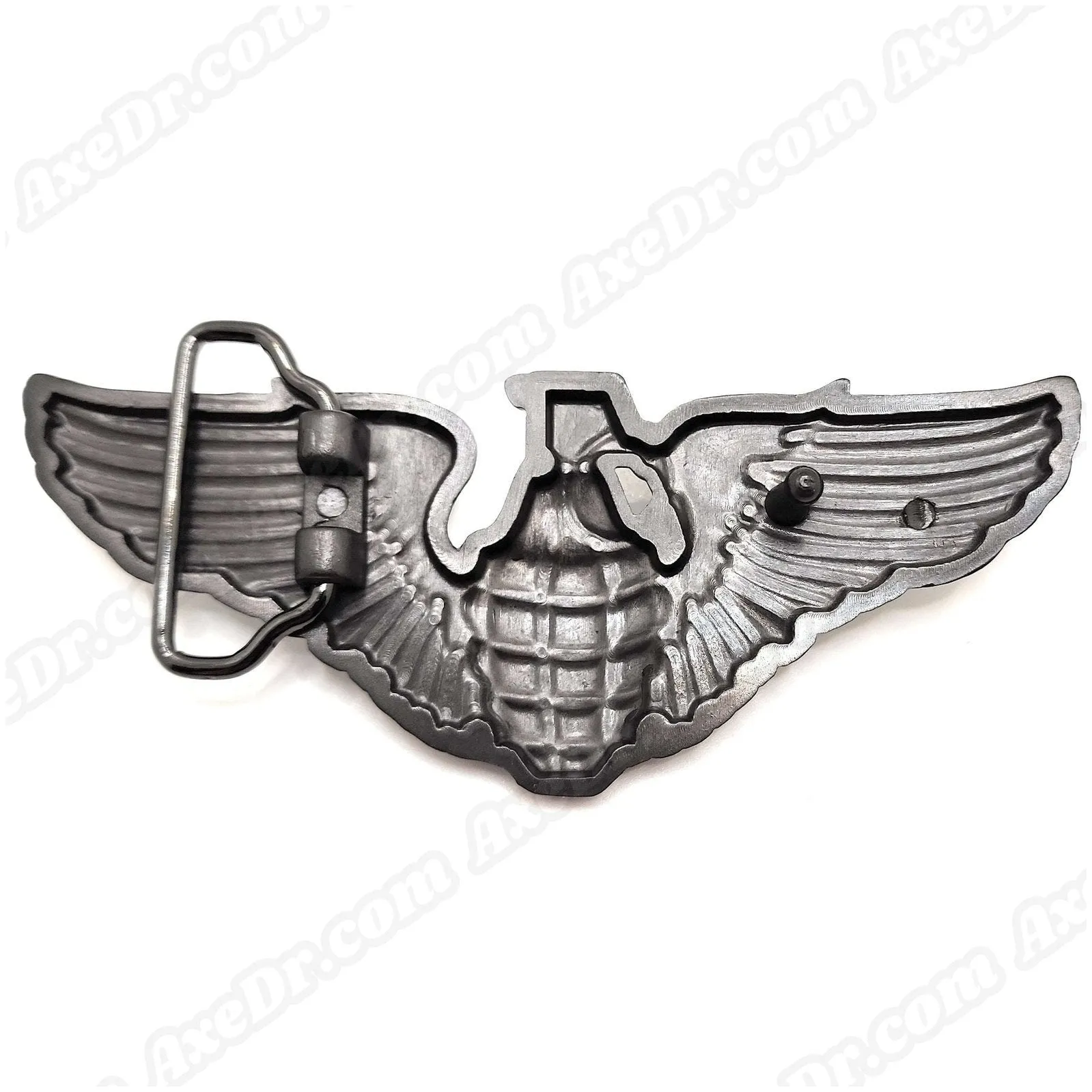 Grenade with Angel Wings Belt Buckle