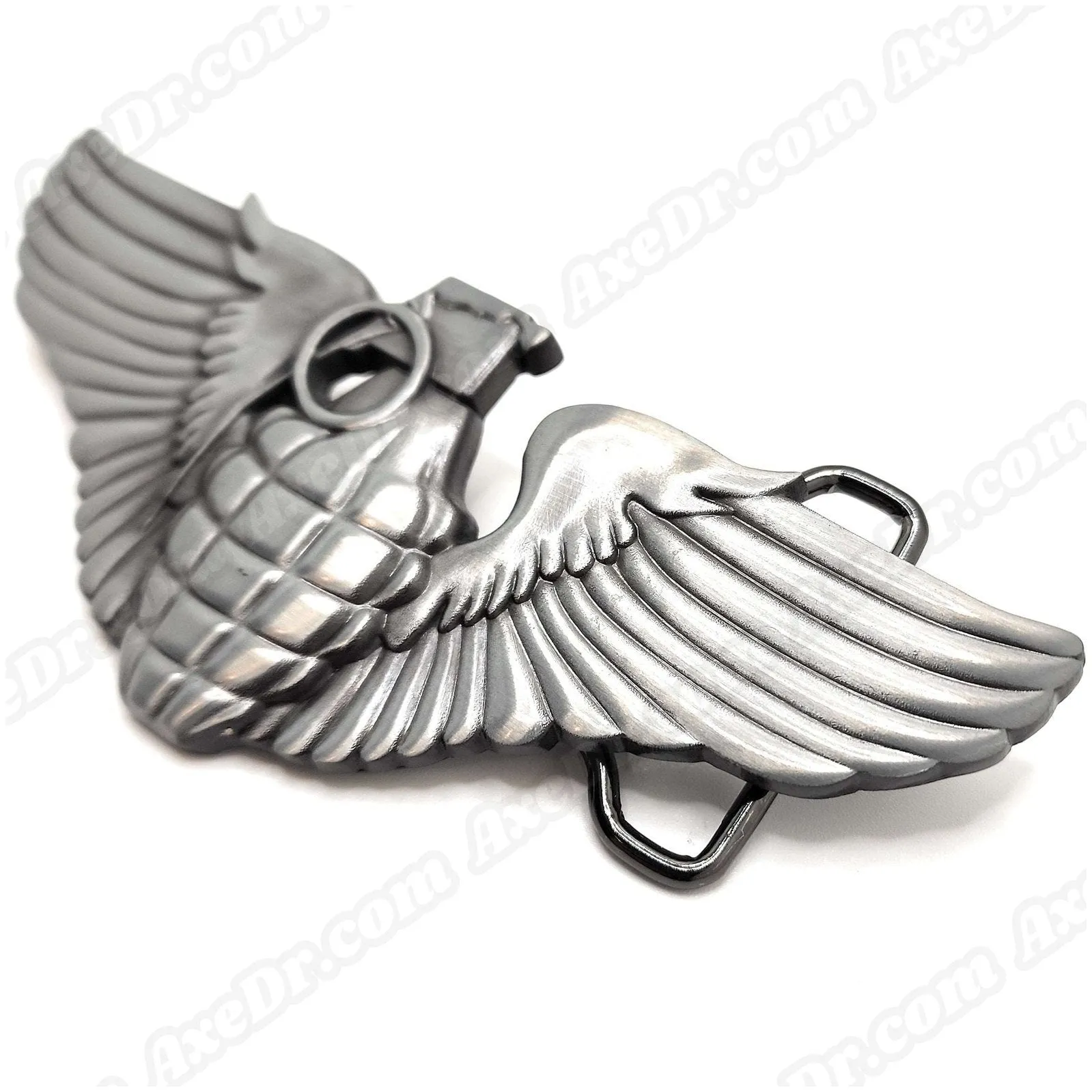 Grenade with Angel Wings Belt Buckle