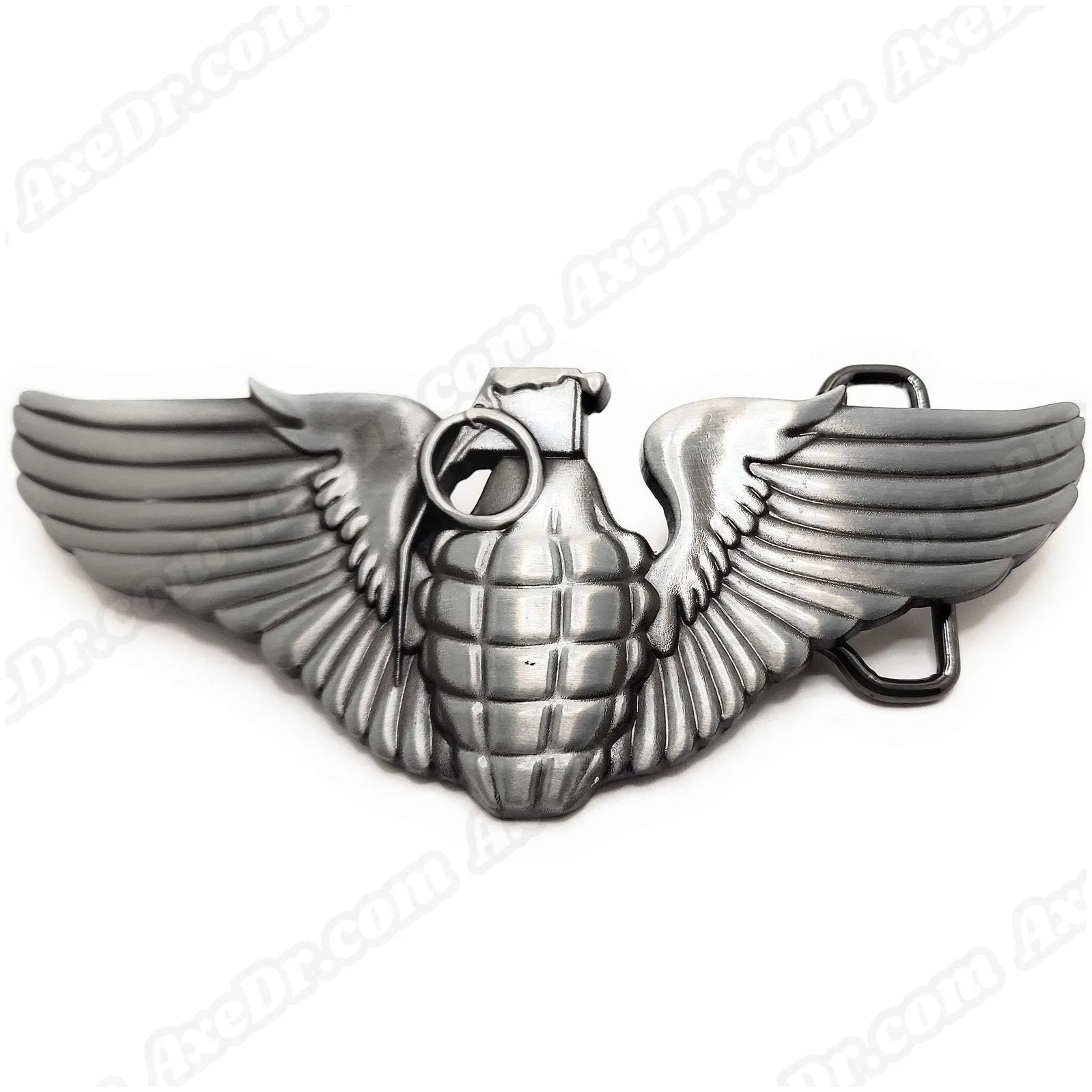 Grenade with Angel Wings Belt Buckle