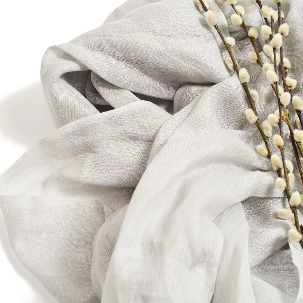Grey Linen Scarf by Variously