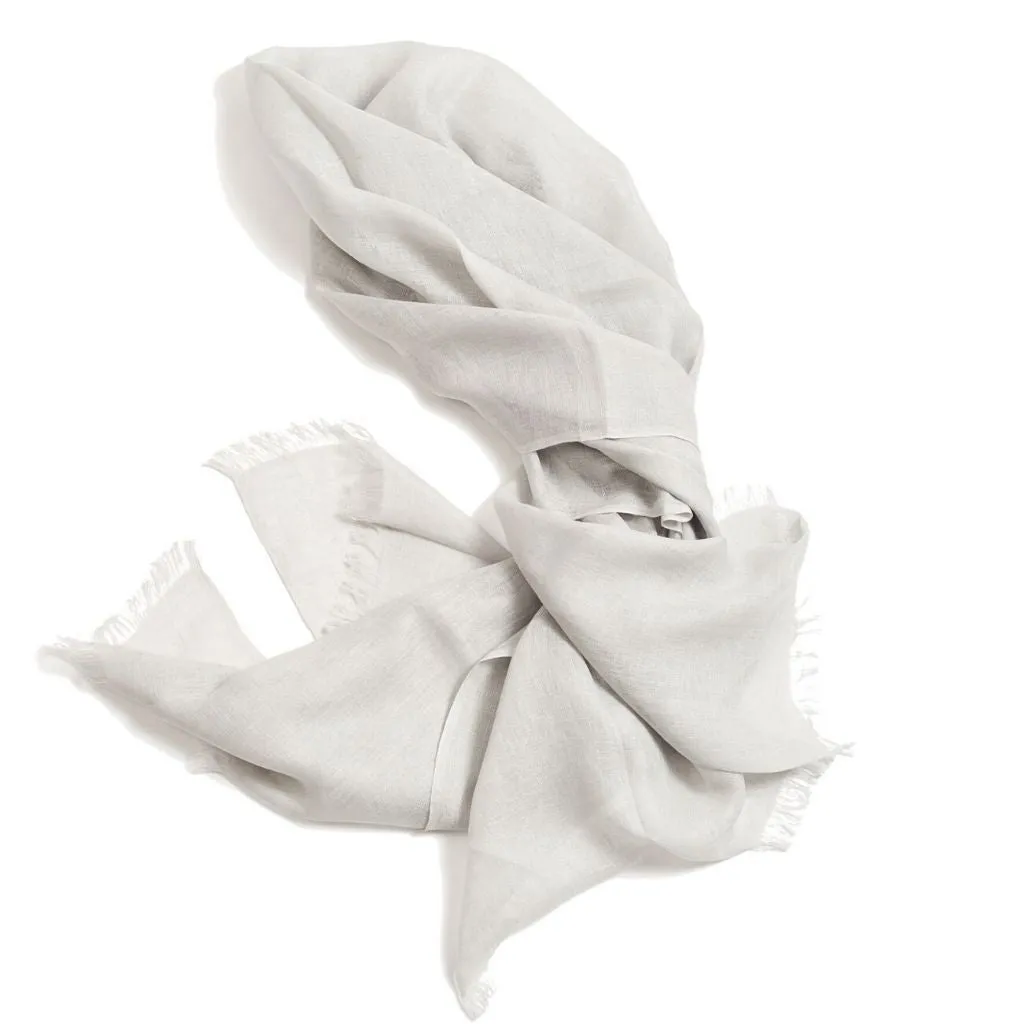 Grey Linen Scarf by Variously