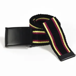 Guatemala Hand woven Men's Canvas Belts | Black Tricolor Stripes