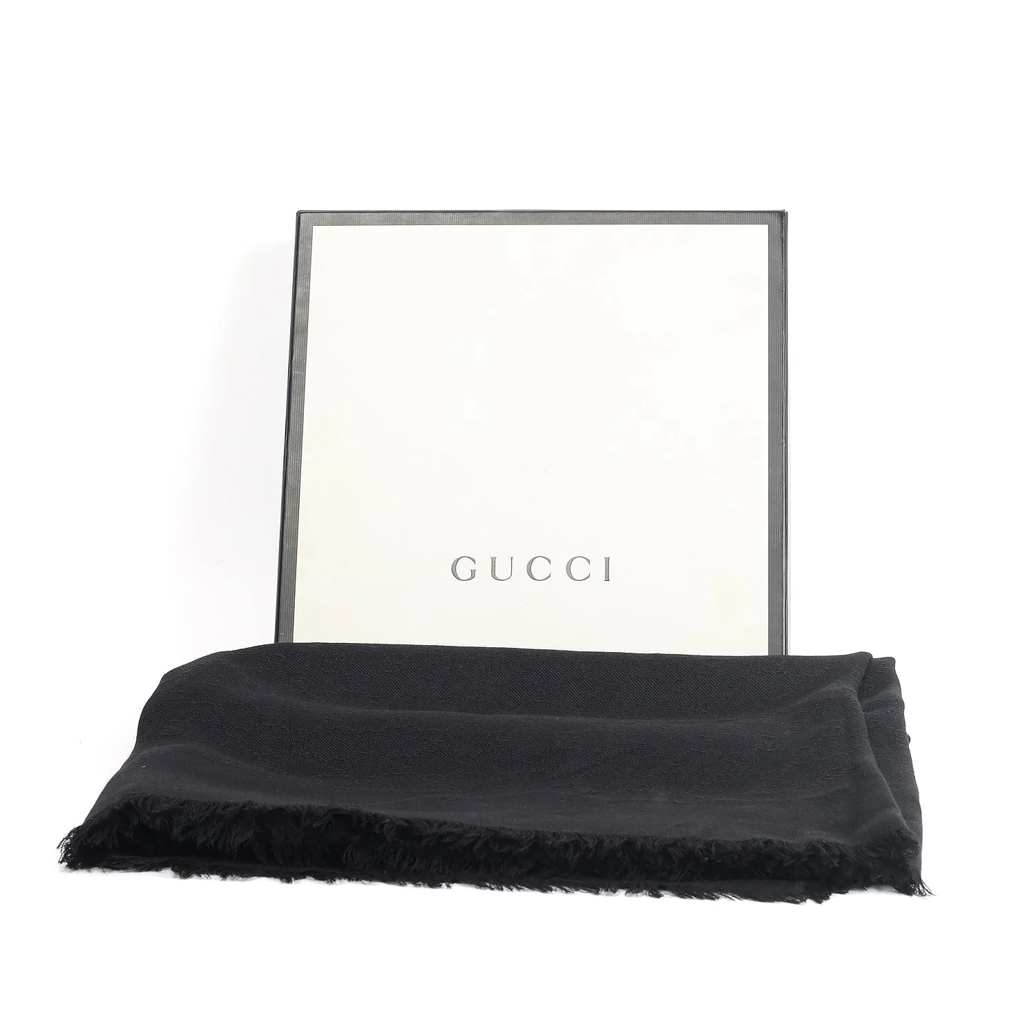 Gucci Black GG Jacquard Shawl