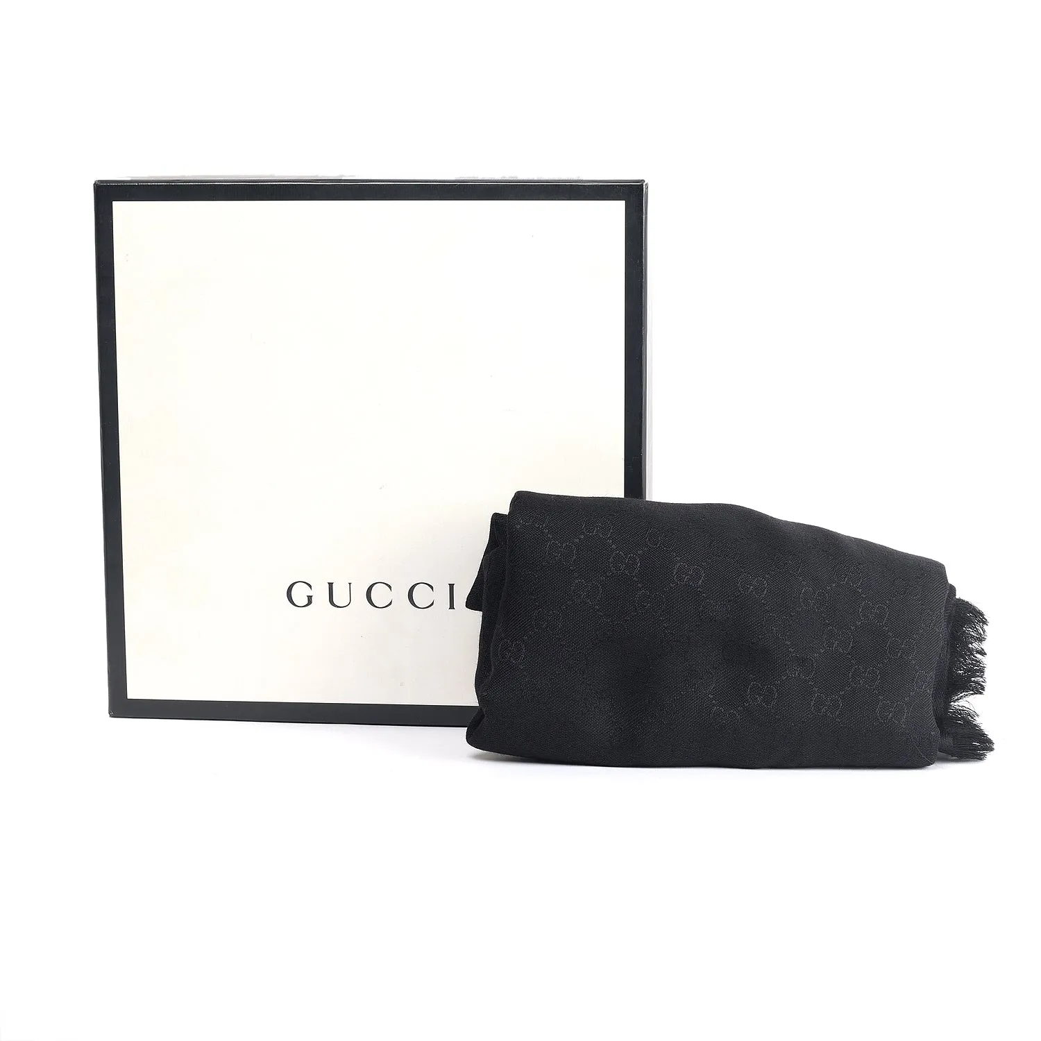 Gucci Black GG Jacquard Shawl