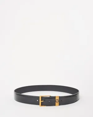 Gucci Black Leather Gold Tiger Buckle Belt - 100/40