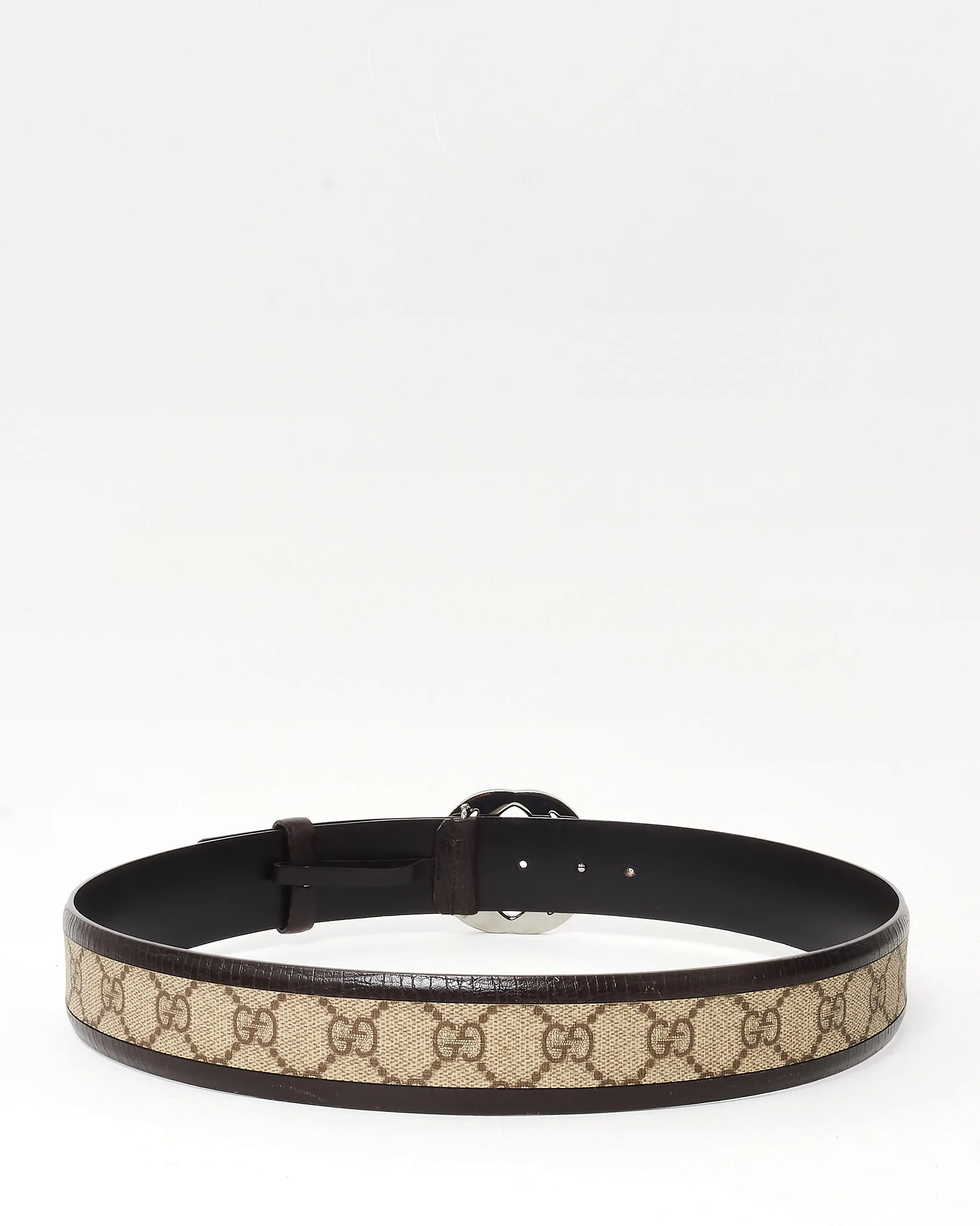 Gucci Brown and Beige GG Monogram Supreme Canvas Interlocking GG Belt GMHW - 90/36