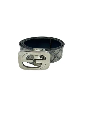 Gucci Size 85/34 Navy GG Supreme Reversible Belt