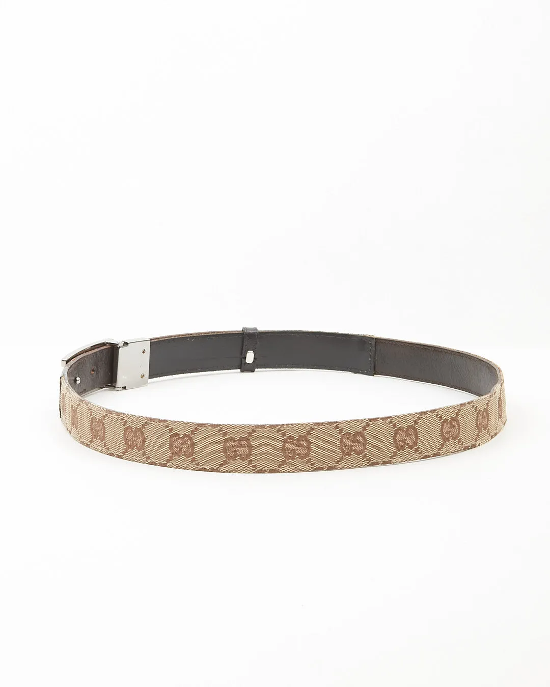 Gucci Vintage Brown GG Supreme Canvas Belt - 80