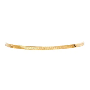 HAILEY HERRINGBONE CHOKER NECKLACE - GOLD