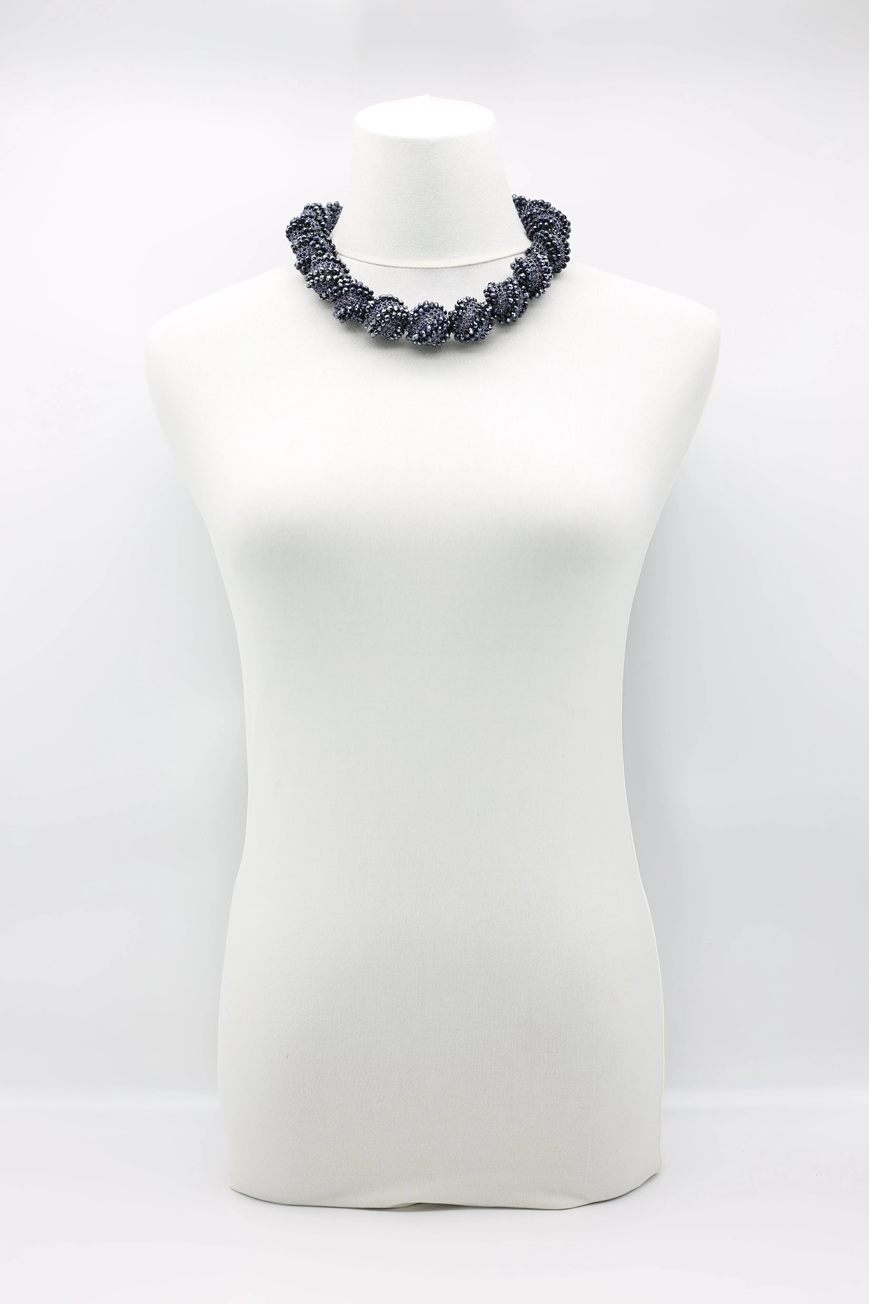 Hand-crocheted Crystal Balls Necklaces