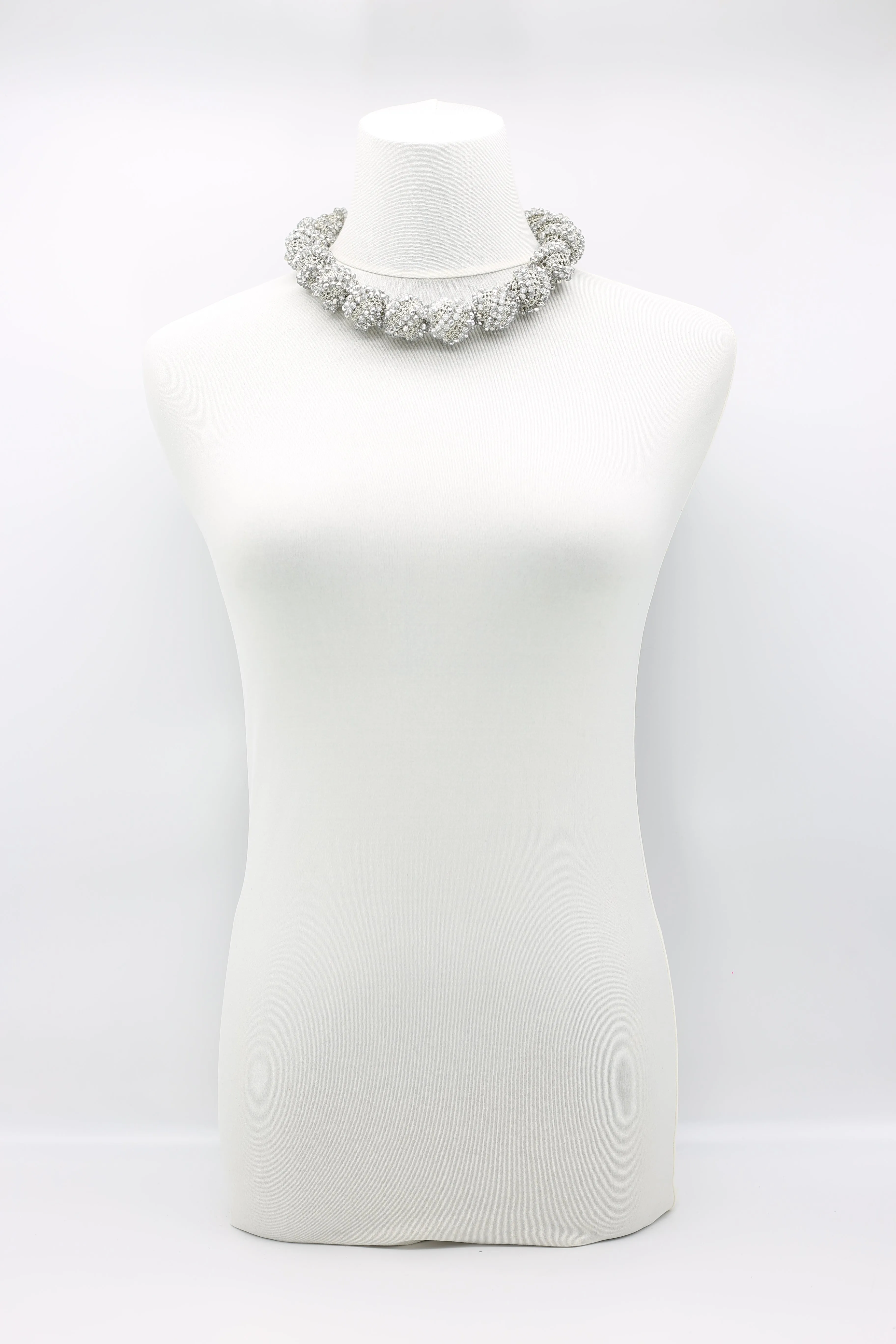 Hand-crocheted Crystal Balls Necklaces