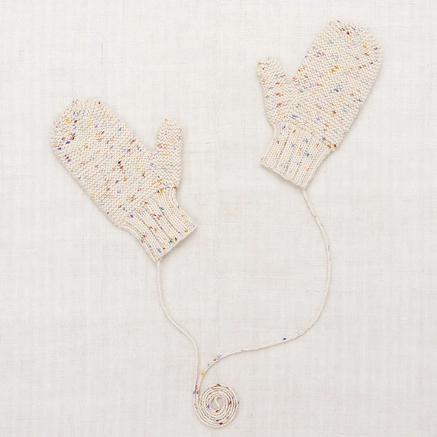Hand Knit Merino Wool Safe Harbor Mittens - Iris Confetti