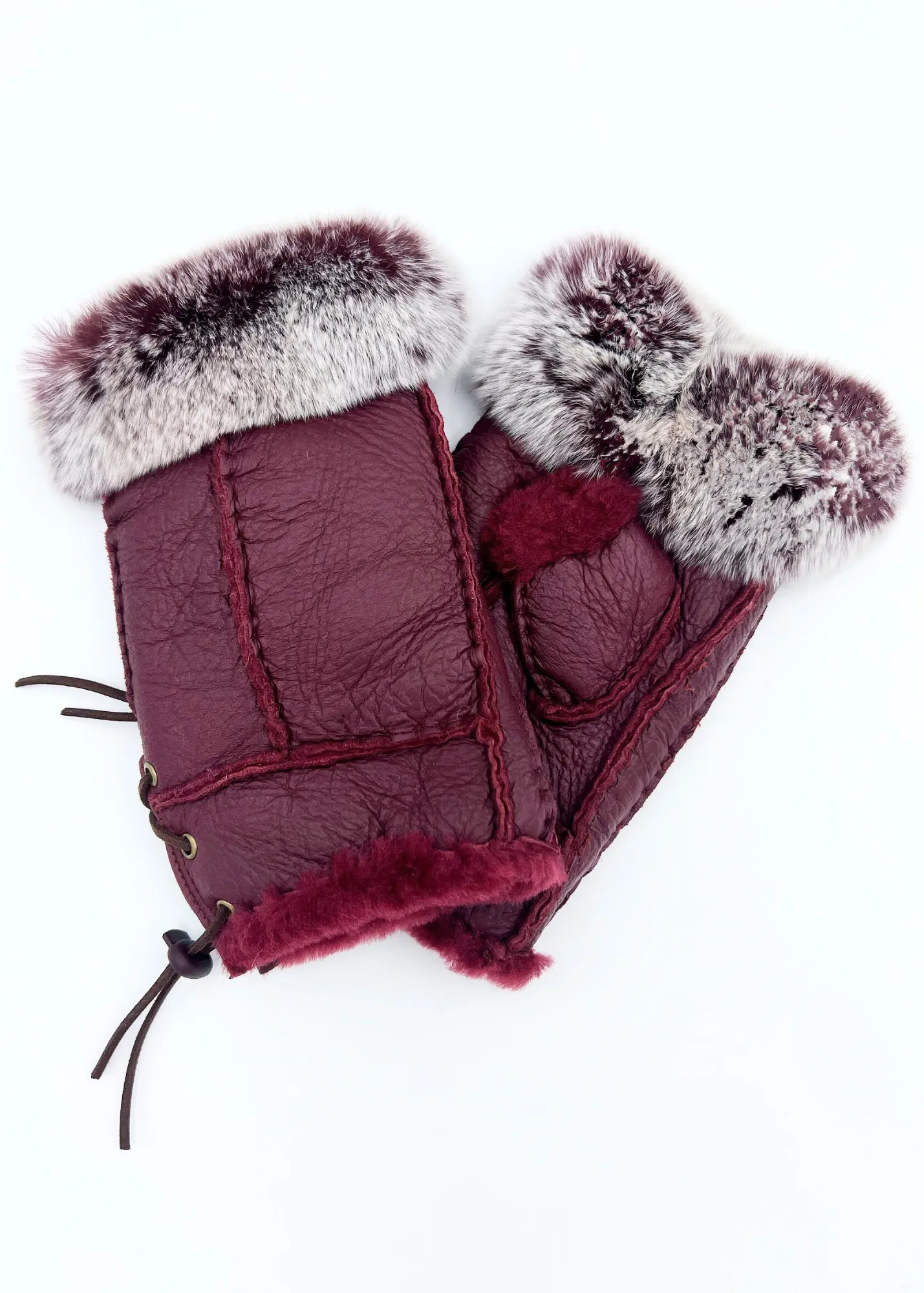 Handsfree Shearling & Rabbit Texting Gloves