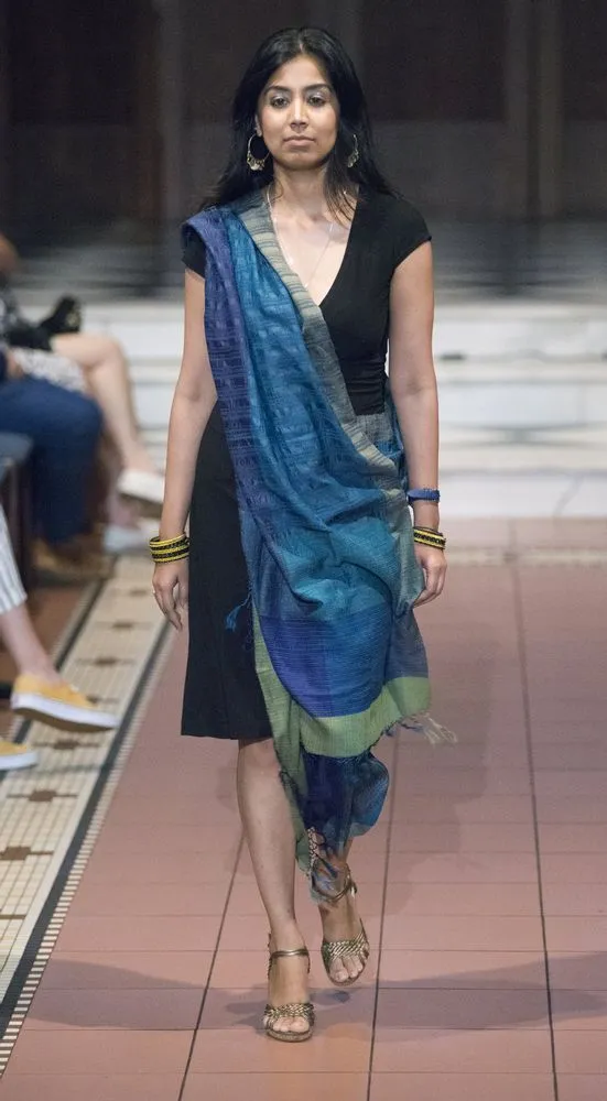 Handwoven BLUE Silk Shawl - Limited Edition
