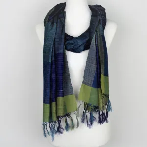 Handwoven BLUE Silk Shawl - Limited Edition
