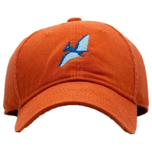 Harding Lane Kids Pterodactyl Cotton Canvas Baseball Hat - Persimmon